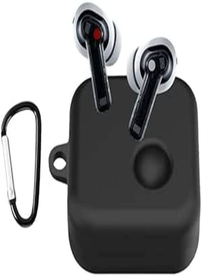 USTIYA USTIYA Case for Nothing Ear 1 Case Silicone Protective Cover Case with Keychain Carabiner Headphone Accessories (Black) 