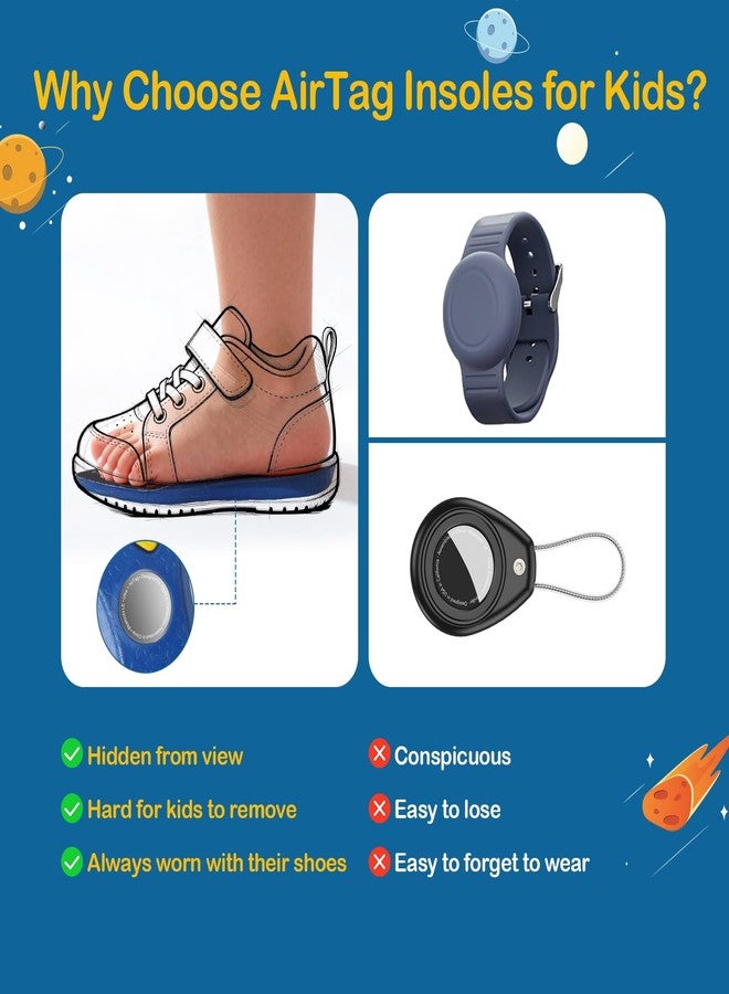 Rovista Comfortable Kids Shoe Insert for Airtag - Trim-to-Fit Hidden Holder Insole - Supportive Insloes for Keeping Up with Your Child on The Move (Blue, US Kids 11.5C-13C) - Image 3