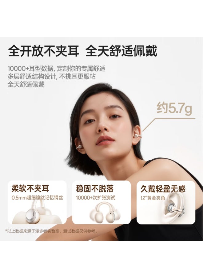 Manbuzhehuazai Ear Clip Bluetooth Headphones Clip-on Oled Display Ip56 Dust And Water Resistant Bluetooth 5.4 35h Long Battery Life Compatible With Apple Huawei Xiaomi Midnight Blue