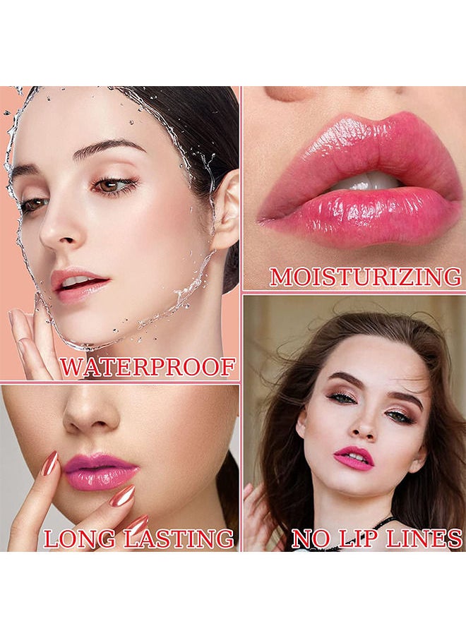 Crystal Flower Jelly Lipstick,Magic Color Changing Lipstick,PH Clear Temperature Color Changing Lip Gloss,Lip Balm,Long Lasting Nourishing Moisturizing Lip Stic