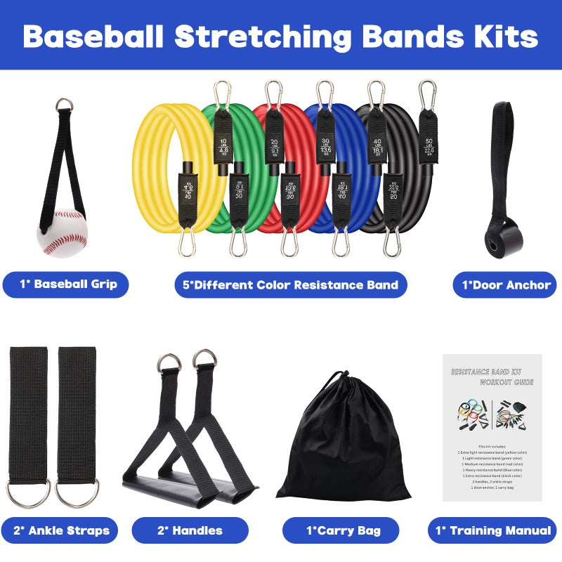 Coolrunner Baseball Resistance Trainer Coolrunner Exercise Bands, Training Aid for Baseball Softball Pitchers, Base Ball Stretching Bands with Interchangeable Grips to Build Arm Strength - Image 5