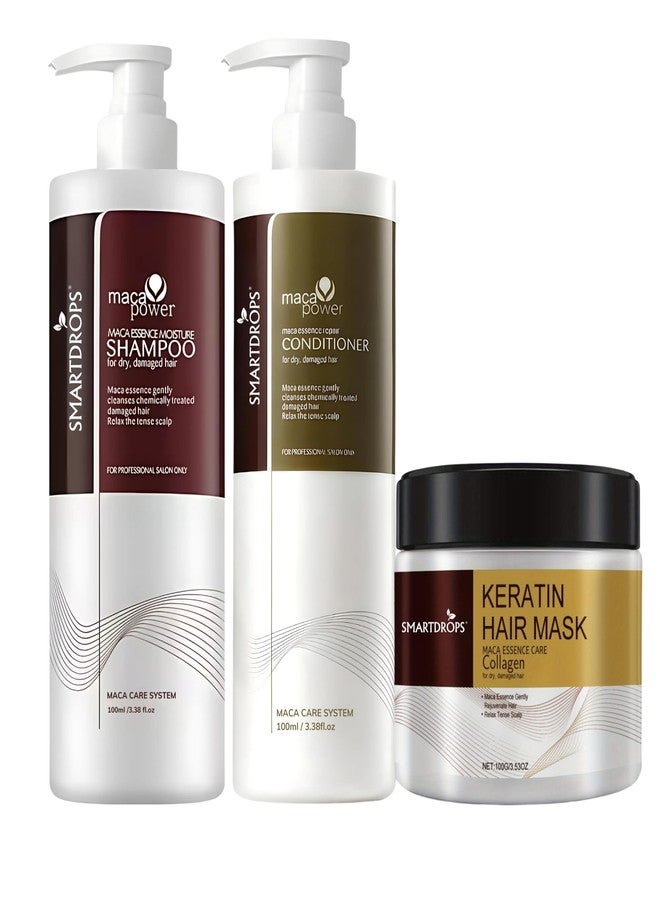 Smartdrops Keratin Hair Care Combo Kit | Shampoo, Conditioner and Hair Mask | For Women & Men | All Hair Types - Image 1
