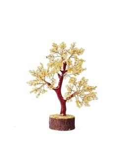 REBUY REBUY Citrine Stone Studded Semi Precious Tree for Home Decor (350 Beads, Yellow Color)  - Image 1