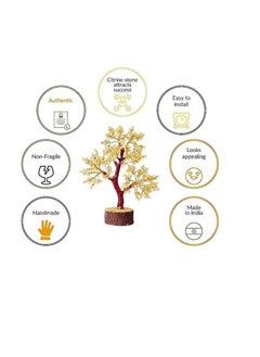 REBUY REBUY Citrine Stone Studded Semi Precious Tree for Home Decor (350 Beads, Yellow Color)  - Image 5