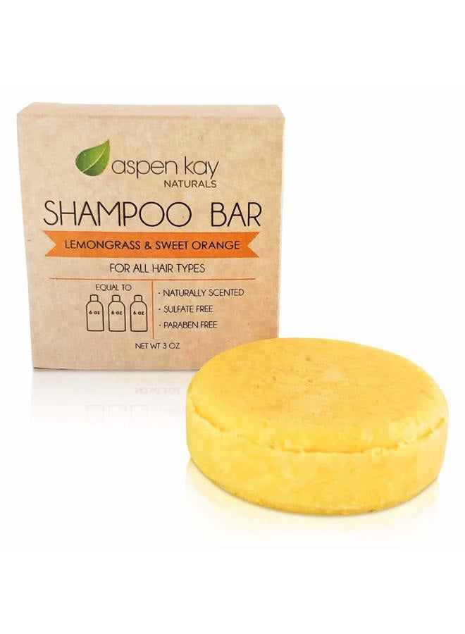 Aspen Kay Naturals Moroccan Argan Oil Shampoo Bar, Organic, Vegan, Volumizing Shampoo for Curly or Straight Hair. Citrus Scent, Paraben & Sulfate Free, Made in USA - 3 oz. - Image 1
