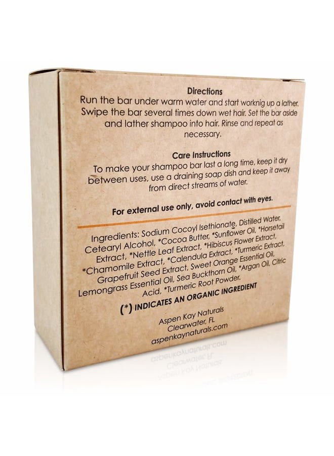 Aspen Kay Naturals Moroccan Argan Oil Shampoo Bar, Organic, Vegan, Volumizing Shampoo for Curly or Straight Hair. Citrus Scent, Paraben & Sulfate Free, Made in USA - 3 oz. - Image 3