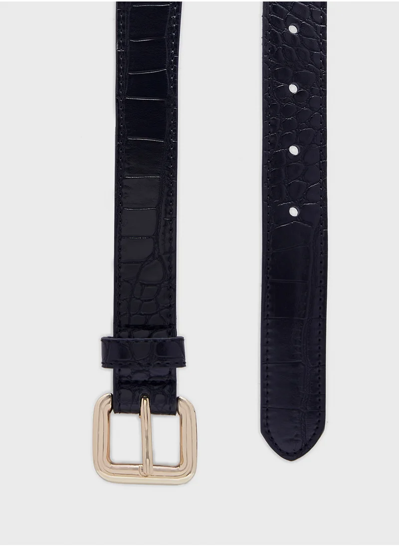 MANGO Crocodile Effect Belt