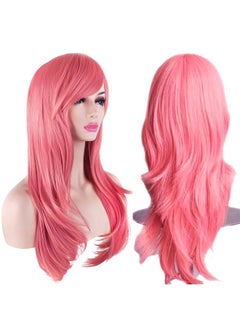 Akstore Akstore 28" 70cm Fashion Wigs Long Wavy Curly Hair Cosplay Wig & Wig Cap (Pink)  - Image 1