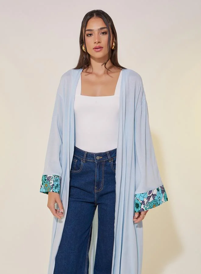 تايك تو Solid long Sleeve Kimonos with Sleeve details