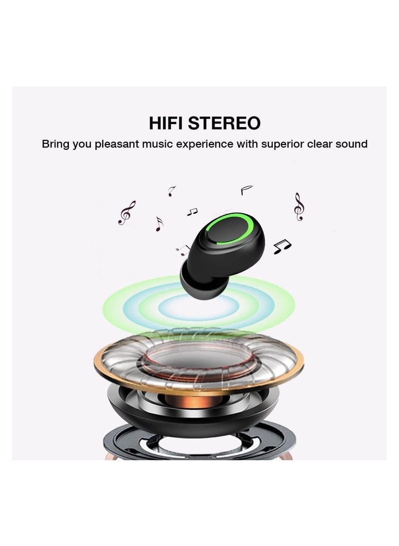 URSMART Wireless Earbuds Bluetooth 5.2 Earphones with Mic in-Ear Headphones IP5 Waterproof Stereo Sound Earbuds LCD Display,for Sports Running Working  - Image 5