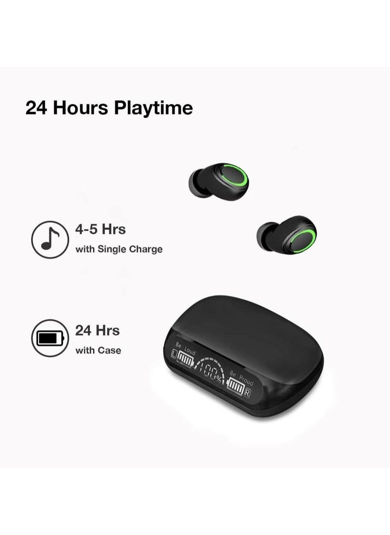 URSMART Wireless Earbuds Bluetooth 5.2 Earphones with Mic in-Ear Headphones IP5 Waterproof Stereo Sound Earbuds LCD Display,for Sports Running Working  - Image 2