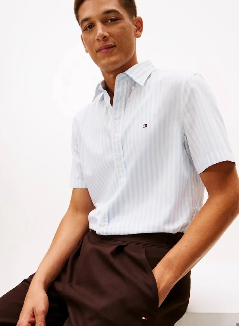 Tommy Hilfiger Sweet Blue / Stripe Flex Poplin Stripe Shirt for Men | Best Price UAE