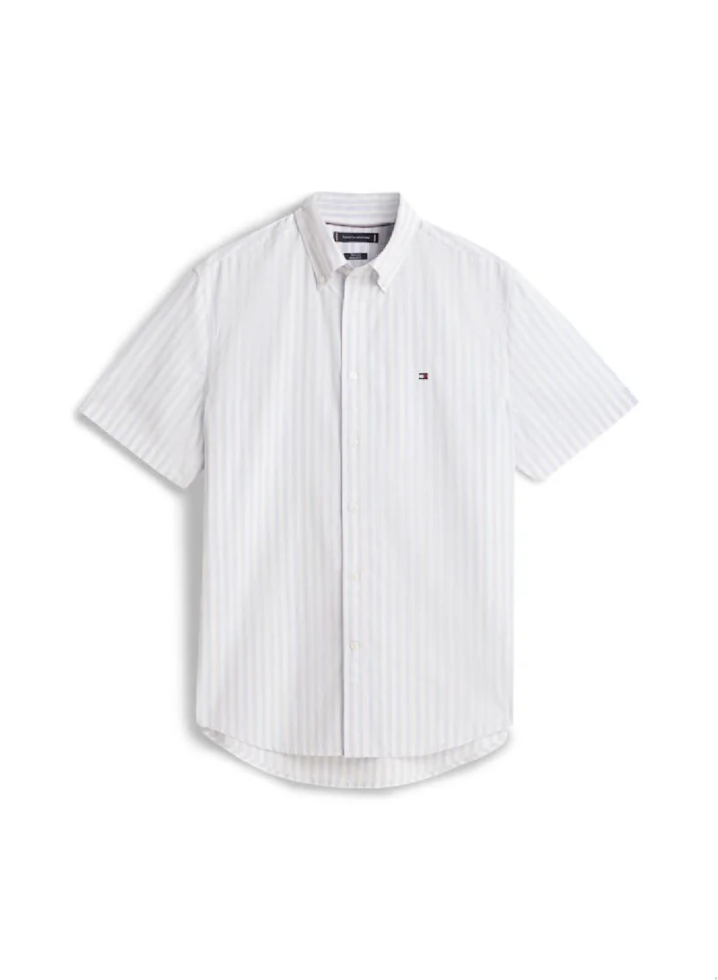 Tommy Hilfiger Sweet Blue / Stripe Flex Poplin Stripe Shirt for Men | Best Price UAE