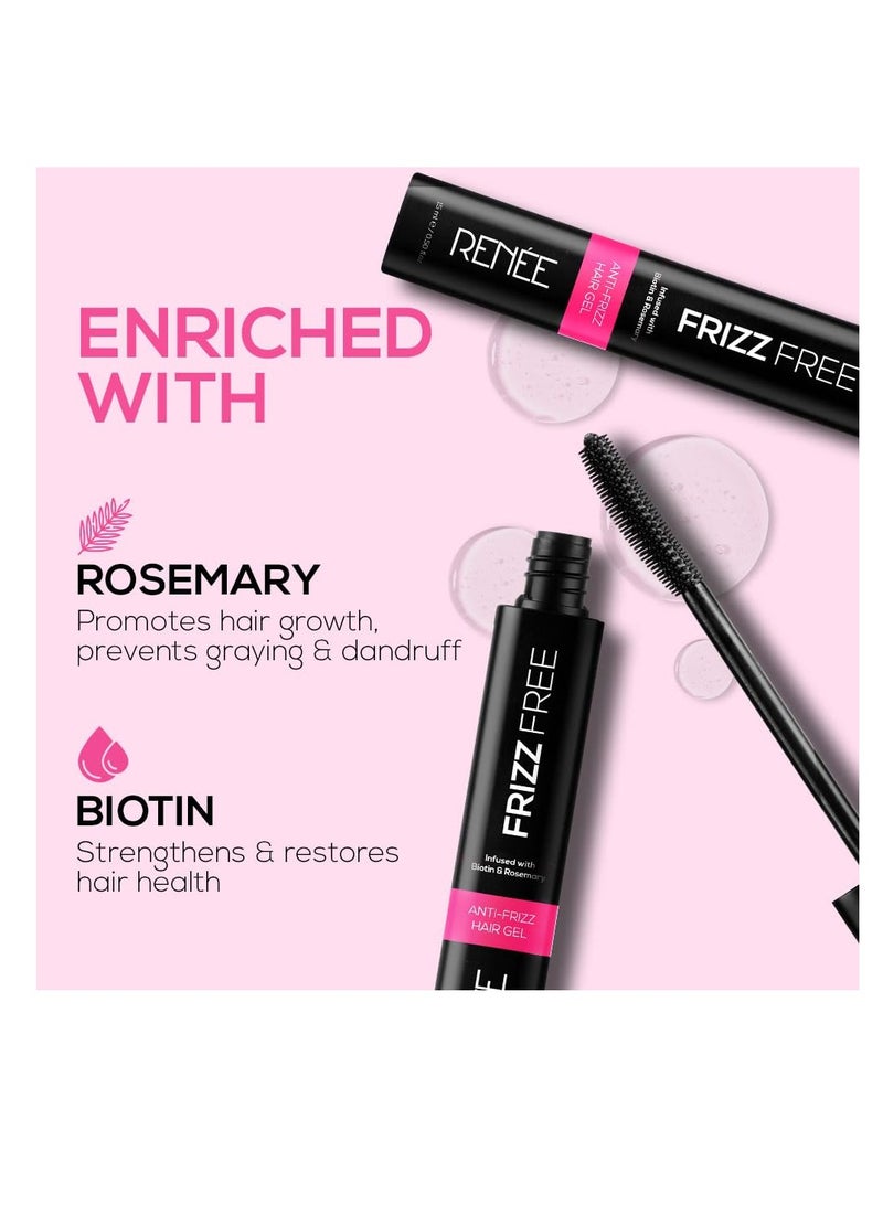 RENEE Frizz Free Hair Finishing Stick - Anti Frizz Hair Wax Stick Wand For Flyaway Hairs, Non-Sticky & Greasy Hair Fix Gel, Anti Flyaways & Baby Hair, Use As Hair Setting Spray, Biotin & Rosemary 15ml - Image 4