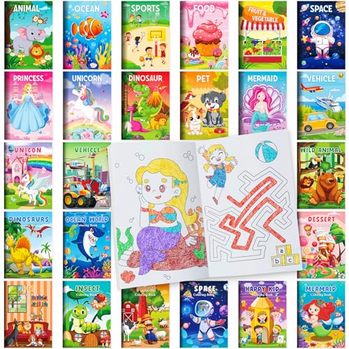 BenLouis Coloring Books Party Favors Bulk Mini Coloring Books for Kids Ages 4812 Small Activity Books For Birthday Party Gifts Goodie Bags Stuffers Classroom Travel Activity24pcs Assorted - Image 1