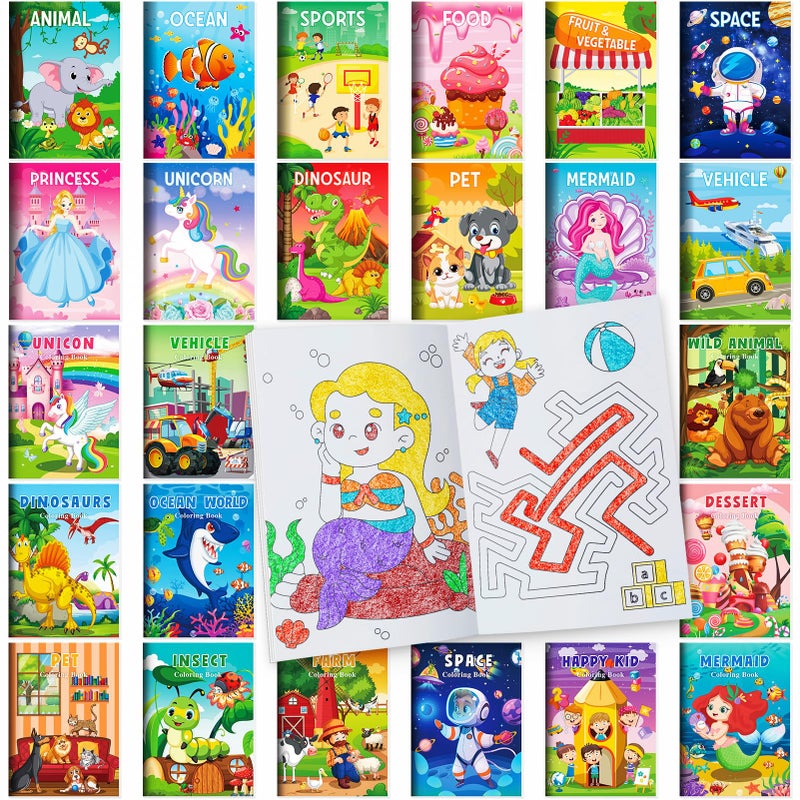 BenLouis Coloring Books Party Favors Bulk Mini Coloring Books for Kids Ages 4812 Small Activity Books For Birthday Party Gifts Goodie Bags Stuffers Classroom Travel Activity24pcs Assorted - Image 3
