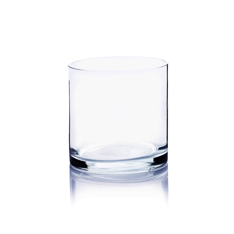 WGVI WGV Cylinder Vase, 4" W x 4" H, Floral Container, Glass Candle Holder Centerpiece Planter Terrarium for Wedding Party Event, Home Office Decor, Clear, 1 Piece - Image 1