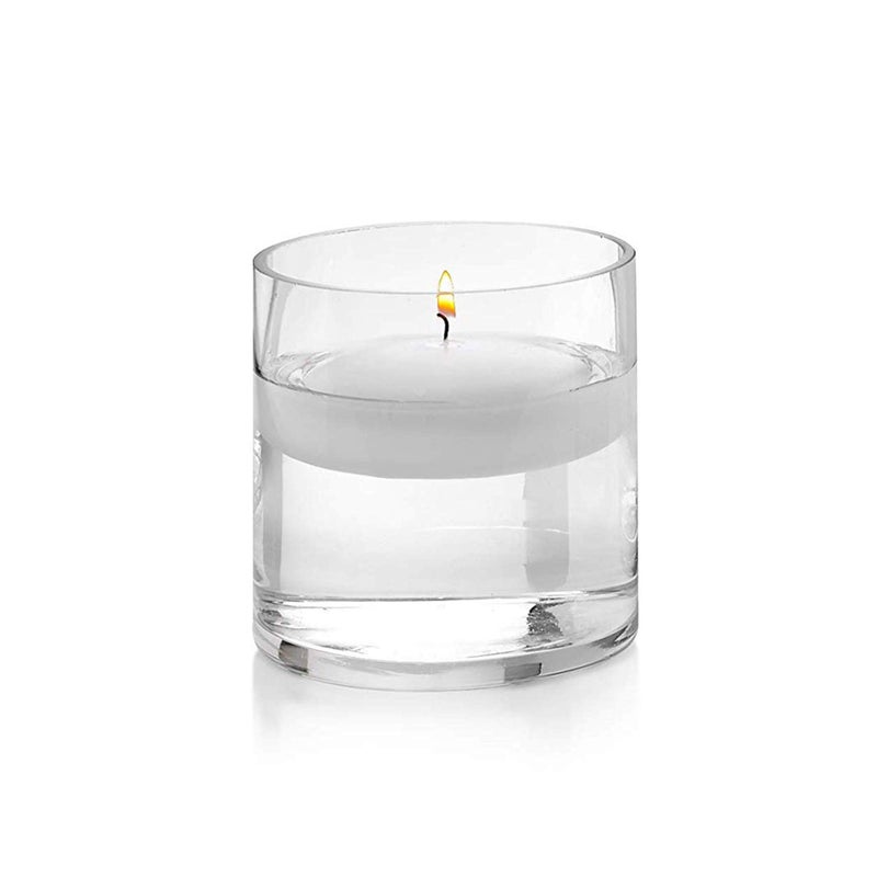 WGVI WGV Cylinder Vase, 4" W x 4" H, Floral Container, Glass Candle Holder Centerpiece Planter Terrarium for Wedding Party Event, Home Office Decor, Clear, 1 Piece - Image 4