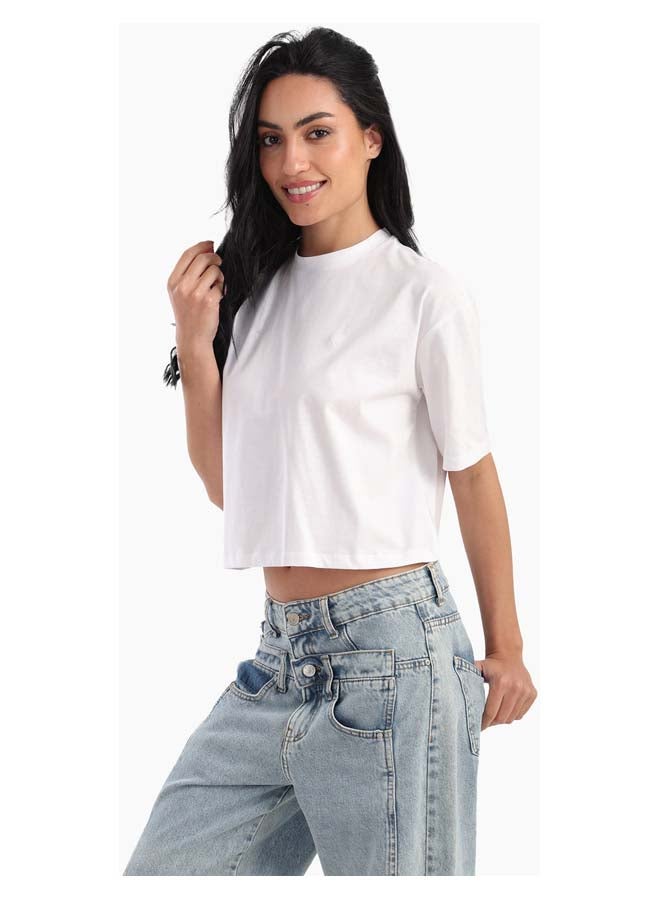 Carina Plain Crop T-Shirt - Image 2