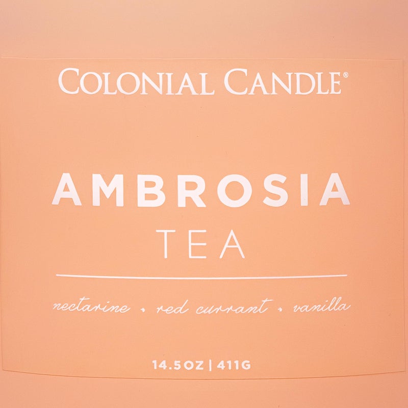 Colonial Candle Ambrosia Tea Scented Jar Candle, Pop of Color Collection, 3 Wick, 14.5 oz - Up to 60 Hours Burn - Image 5