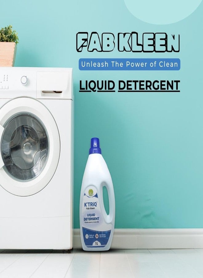 K'TRiQ Matic Liquid Detergent Fab Kleen 1kg bottle | For Top load Washing Powerful Cleaning | No Soda Formula | with Added Fabric Conditioner Safe on Hands, Removes 99.9% Tough Stain Removal - Image 4