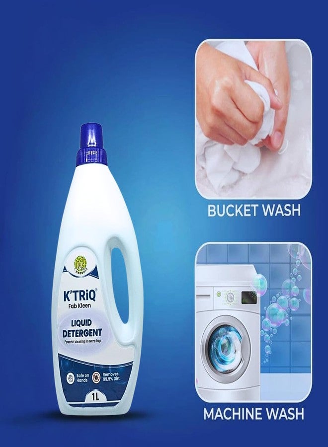 K'TRiQ Matic Liquid Detergent Fab Kleen 1kg bottle | For Top load Washing Powerful Cleaning | No Soda Formula | with Added Fabric Conditioner Safe on Hands, Removes 99.9% Tough Stain Removal - Image 5