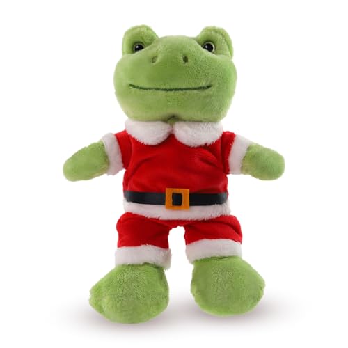 Furvana Green Frog Plush9 Soft Frog Stuffed Animal Plush Toy Kawaii Plush Doll Cute Plushie with Cloths Toy Gift for Kids Children Birthday - Image 1
