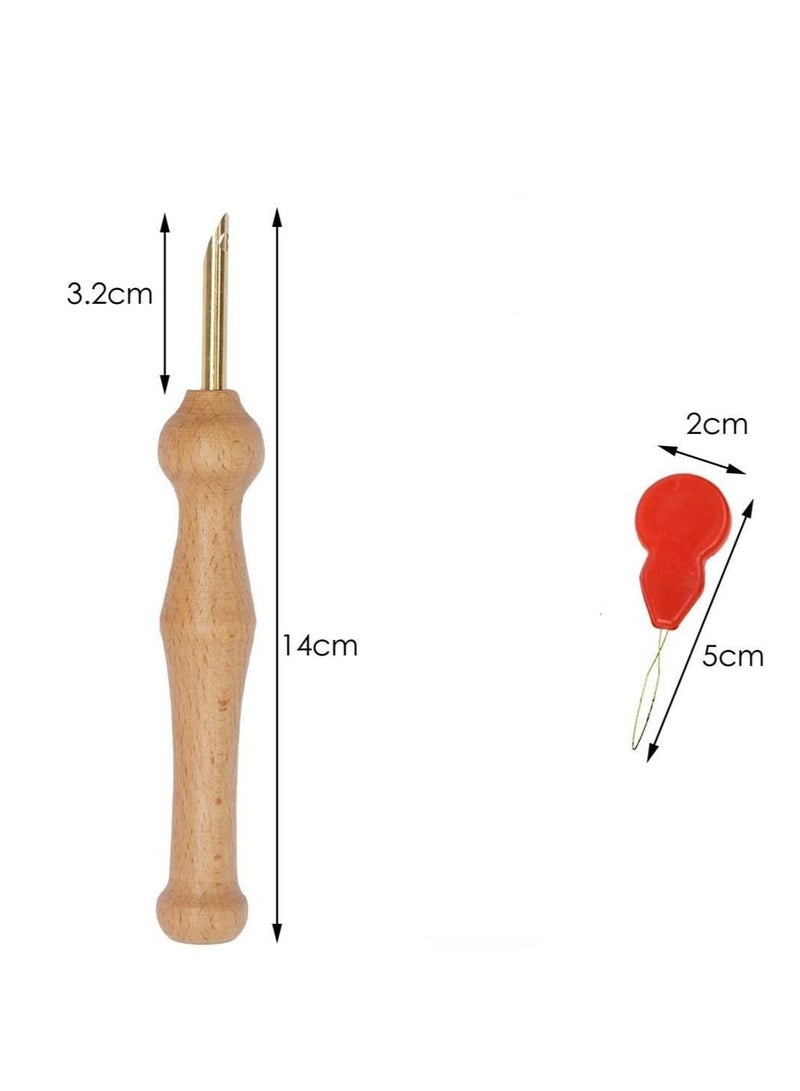 Excefore Punch Needle Wooden Embroidery Pen Punch for DIY Craft Stitching Applique Embellishment 2 Pack  - Image 5