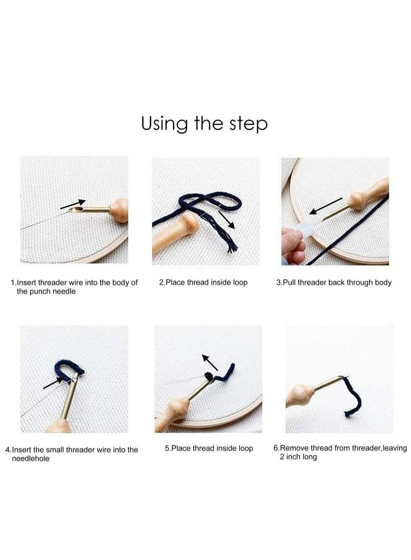 Excefore Punch Needle Wooden Embroidery Pen Punch for DIY Craft Stitching Applique Embellishment 2 Pack  - Image 4