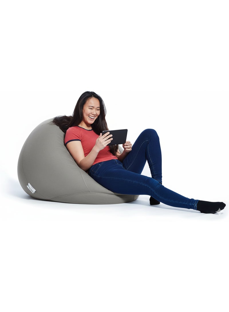 Harmony Home Puffy Leather Bean Bag | Versatile Comfy Lounge & Bedroom Seating | Water-Repellent | Dimensions 110x80cm | Grey - Image 3