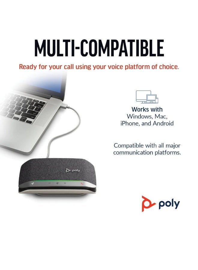 مكبر صوت ذكي بولي سينك ٢٠ | مكبر صوت مؤتمرات محمول سلكي بتقنية بلوتوث ومنفذ USB-C (7S4C1AA) - Image 3