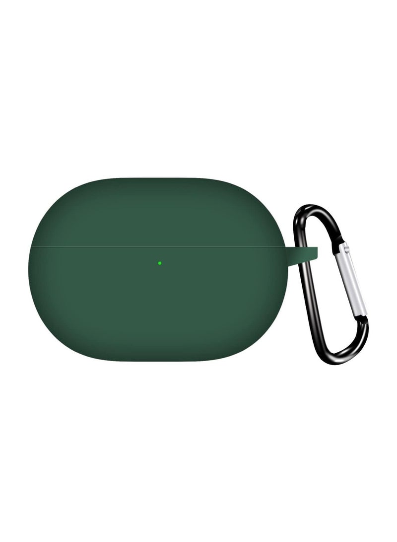 جراب سيليكون متوافق مع سماعات Oraimo Freebuds 330، غطاء حماية ناعم من السيليكون مقاوم للصدمات مع حلقة تثبيت لسماعات الأذن الخفيفة (أخضر)