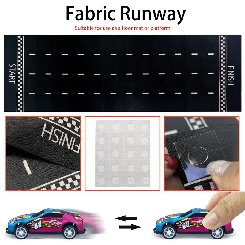 SPFYunion 41PCS Mini Race Car Table Game Set Mini Race Cars Traffic Cones Checkered Flags Racetrack Tablecloth for Doll House Decor Birthday Party Supplies - Image 4
