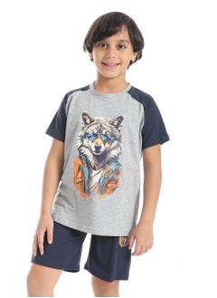 Caesar Boys printed cotton T-Shirt With Short Set  - Image 1