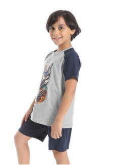 Caesar Boys printed cotton T-Shirt With Short Set  - Image 2