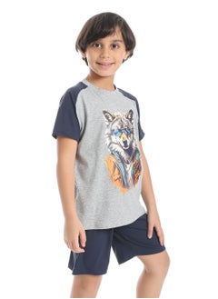Caesar Boys printed cotton T-Shirt With Short Set  - Image 3