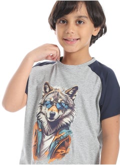 Caesar Boys printed cotton T-Shirt With Short Set  - Image 5