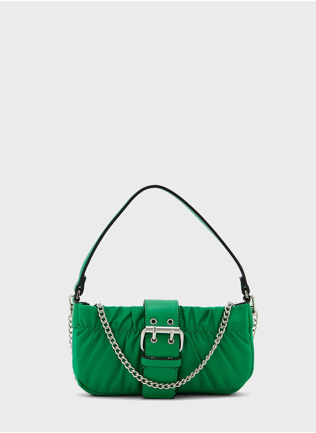 Topshop Chloe nylon buckle mini crossbody bag in green