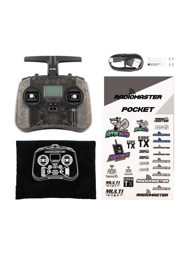 RADIOMASTER جهاز إرسال راديوماستر بوكيت ELRS هال جيمبال للتحكم عن بُعد محمول خفيف الوزن مزود بإضاءة LED مدمجة هوائي قابل للطي (أسود وضع 2) - Image 1