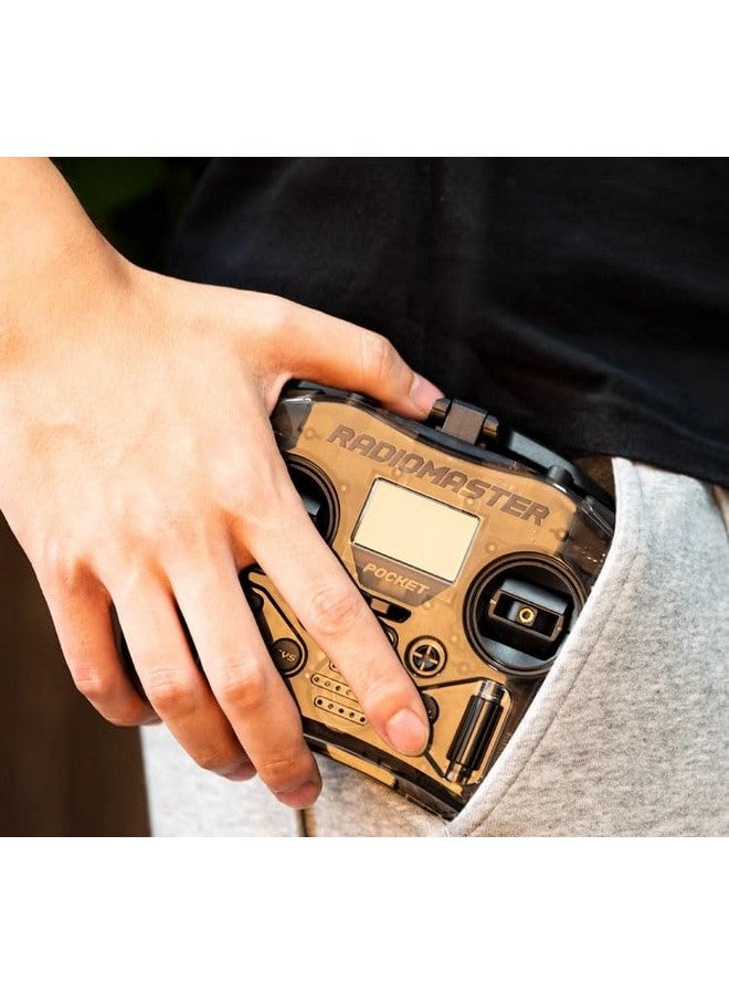 RADIOMASTER جهاز إرسال راديوماستر بوكيت ELRS هال جيمبال للتحكم عن بُعد محمول خفيف الوزن مزود بإضاءة LED مدمجة هوائي قابل للطي (أسود وضع 2) - Image 2