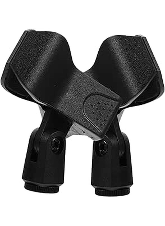 Universal Microphone Clips 2 Pack Sturdy Plastic Mic Holder For Recording Gaming Studio - Image 1