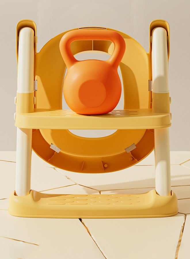 Berma Baby مقعد تدريب على استخدام المرحاض، مقعد تدريب على استخدام المرحاض للأطفال مع مسند متدرج، كرسي تدريب على استخدام المرحاض قابل للطي والحمل مع مقبض واقٍ للسلم قابل لضبط الارتفاع ووسادة ناعمة للأطفال الصغار والأولاد والبنات - Image 4