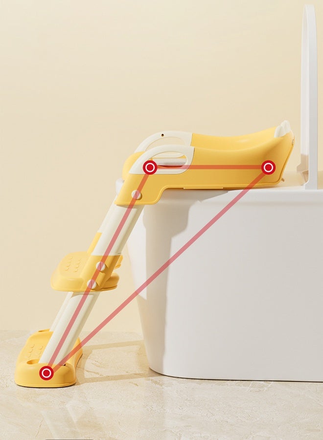 Berma Baby مقعد تدريب على استخدام المرحاض، مقعد تدريب على استخدام المرحاض للأطفال مع مسند متدرج، كرسي تدريب على استخدام المرحاض قابل للطي والحمل مع مقبض واقٍ للسلم قابل لضبط الارتفاع ووسادة ناعمة للأطفال الصغار والأولاد والبنات - Image 3