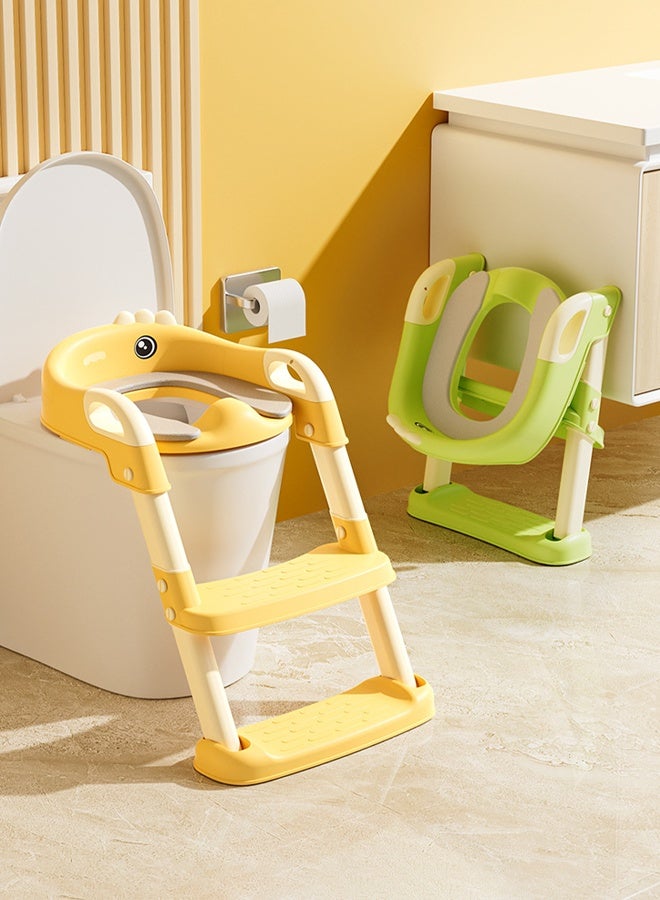 Berma Baby مقعد تدريب على استخدام المرحاض، مقعد تدريب على استخدام المرحاض للأطفال مع مسند متدرج، كرسي تدريب على استخدام المرحاض قابل للطي والحمل مع مقبض واقٍ للسلم قابل لضبط الارتفاع ووسادة ناعمة للأطفال الصغار والأولاد والبنات - Image 2