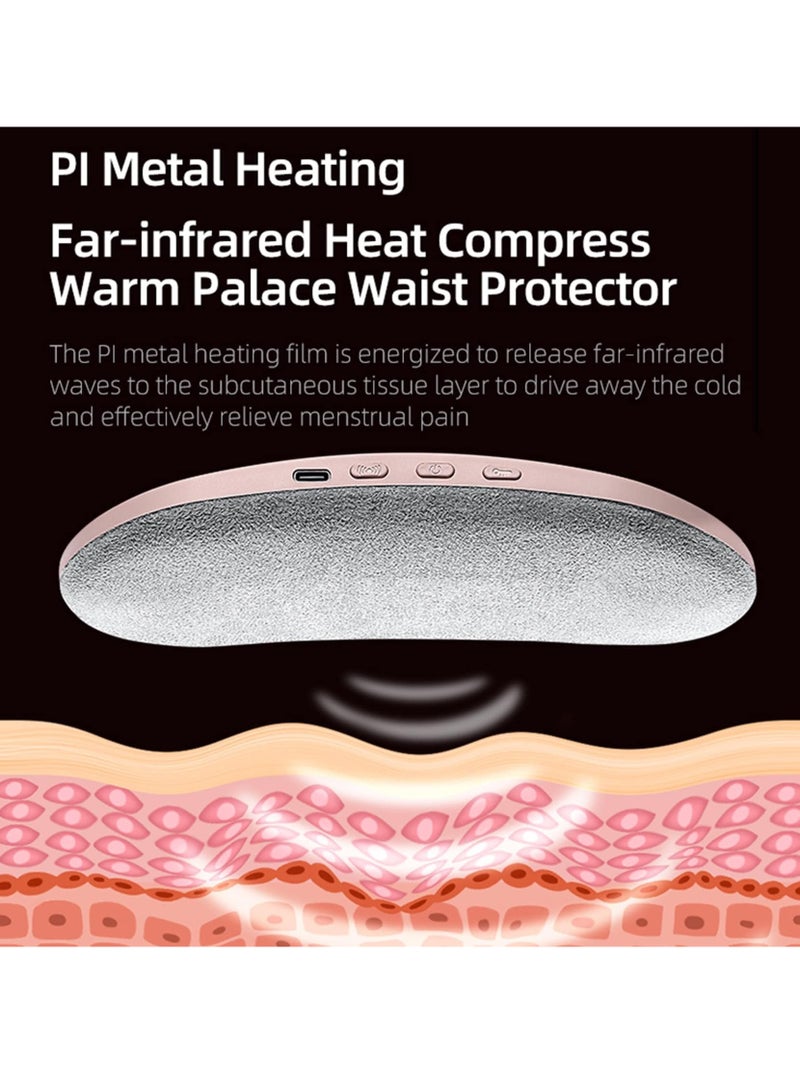 MIXDE Heating Pads for Cramps Portable Cordless Heating Pad for Women Girls Fast Heating Belt for Back Pain Relief Waist Abdomen 3 Heat Levels and 4 Massage Modes  - Image 2
