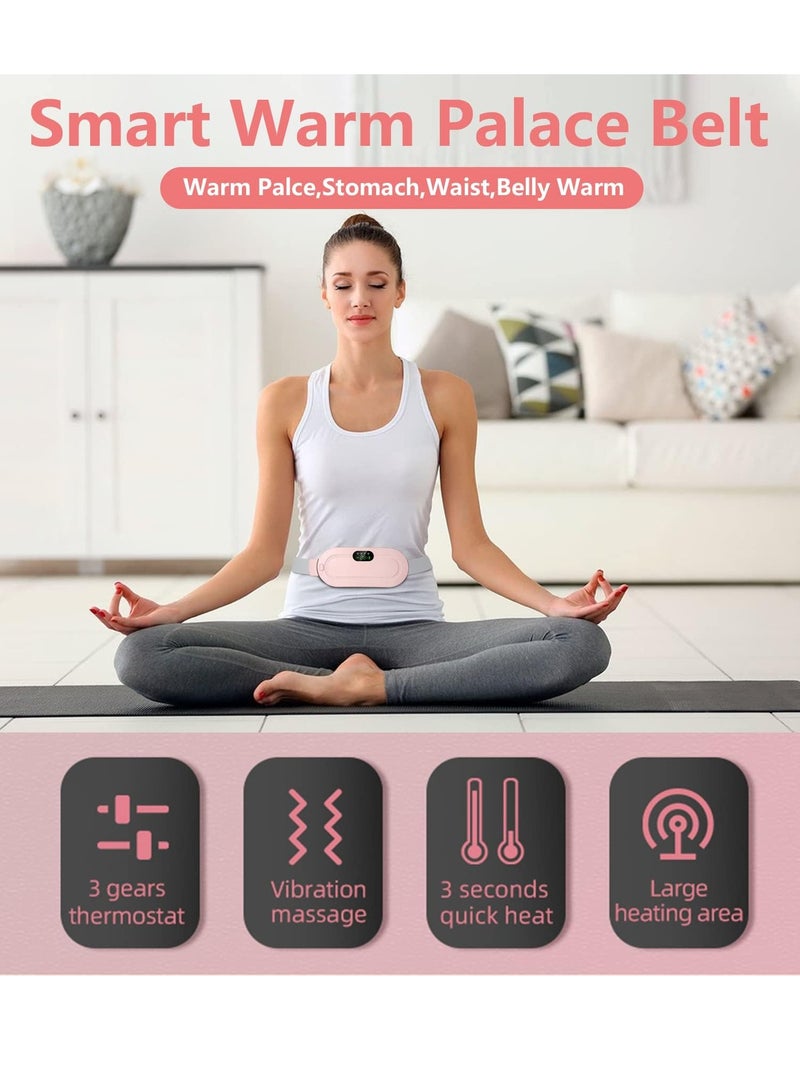 MIXDE Heating Pads for Cramps Portable Cordless Heating Pad for Women Girls Fast Heating Belt for Back Pain Relief Waist Abdomen 3 Heat Levels and 4 Massage Modes  - Image 3