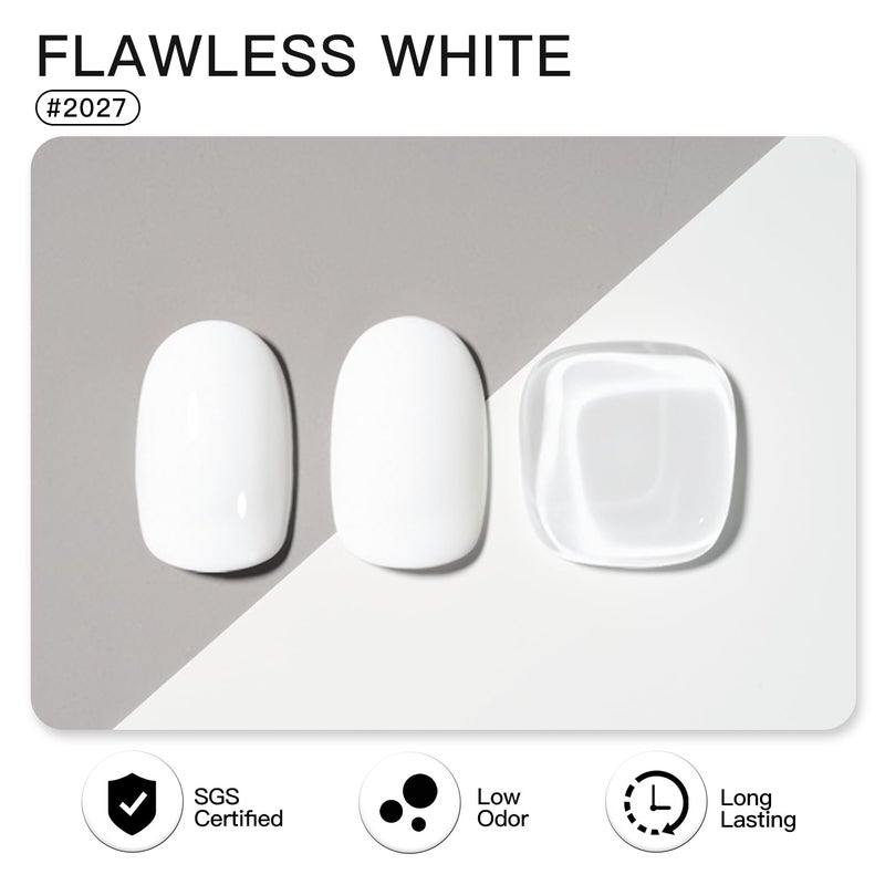 GAOY White Gel Nail Polish, 16ml Soak Off Gel Polish, UV Light Cure for Nail Art DIY Manicure at Home, 2027 Flawless White - Image 2