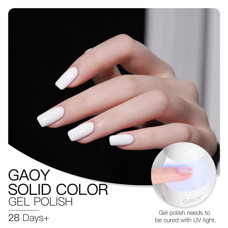 GAOY White Gel Nail Polish, 16ml Soak Off Gel Polish, UV Light Cure for Nail Art DIY Manicure at Home, 2027 Flawless White - Image 5