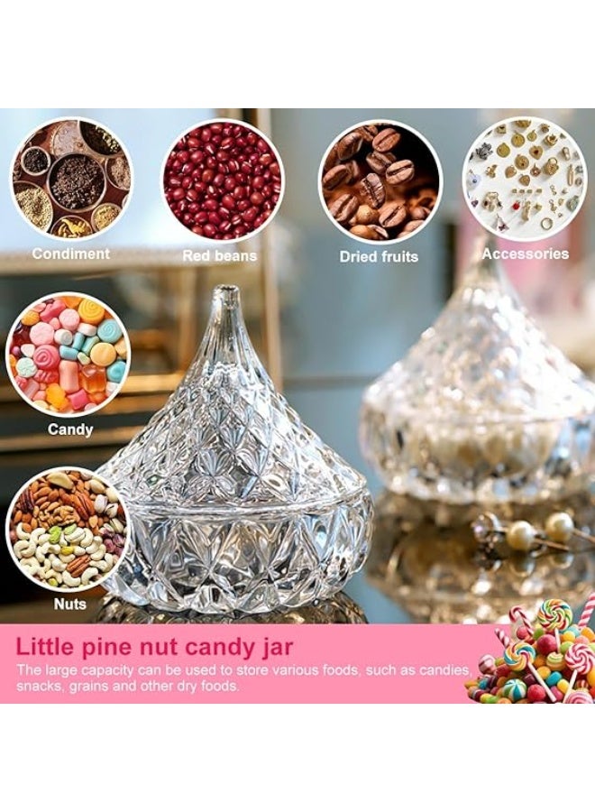 Small crystal glass dessert dish with lid - a small covered bowl, jar, or container for storing sugar, food, and jewelry - home decor for the kitchen, office, or living room - Image 3