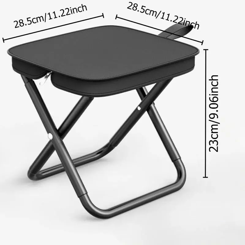 Brikipth Multipurpose Portable Folding Stool Outdoor Folding Chair Compact and Lightweight Foldable Chair Stool for OutdoorFishingHikingGardeningTravel Multipurpose Sitting Stool Black - Image 2